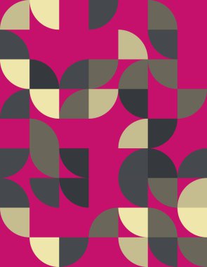 Bauhaus tarzında canlı bir geometrik desen. Cesur renkler ve soyut şekiller içeriyor. Modern duvar kağıdı veya sanatsal projeler için mükemmel.