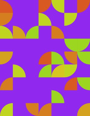 Bauhaus stilinden esinlenerek bu canlı ve soyut geometrik deseni keşfedin. Canlı renkler ve eşsiz şekillerle, bu tasarım her projeye modern bir dokunuş ekler..