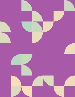 Bauhaus stilinden esinlenilmiş çarpıcı bir geometrik desen keşfedin, herhangi bir yaratıcı proje veya dekorasyonu geliştiren eşsiz renk kombinasyonları ve şekiller içerir..