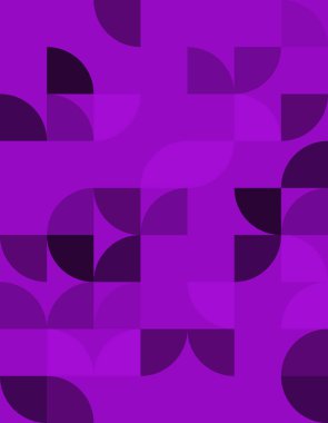 Soyut Bauhaus tarzında koyu mor renkler içeren çarpıcı bir geometrik desen keşfedin. Modern tasarım projeleri ve canlı arka planlar için mükemmel..