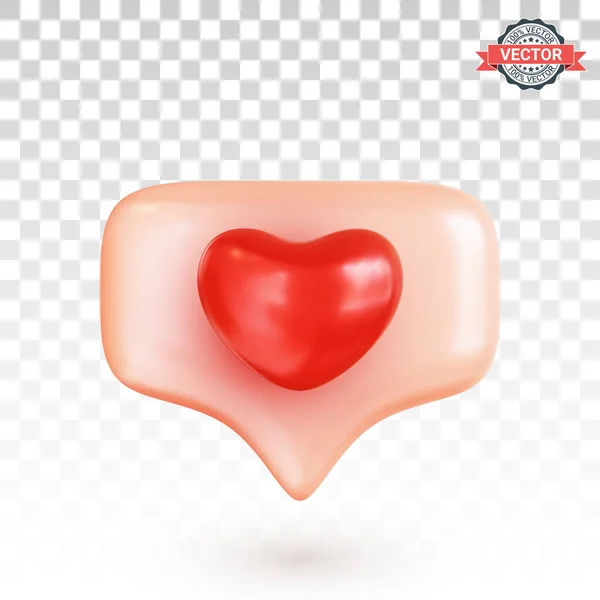 Icono Del Corazón Burbuja Del Habla Concepto Declaración Amor Mensaje — Vector de stock