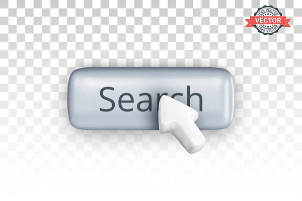 Search Button Mouse Pointer Arrow Cursor Icon Graphical User Interface — Stock Vector