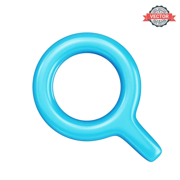 Blaue Lupe Oder Lupensymbol Hochglanz Lupensymbol Isoliert Auf Weißem Hintergrund — Stockvektor