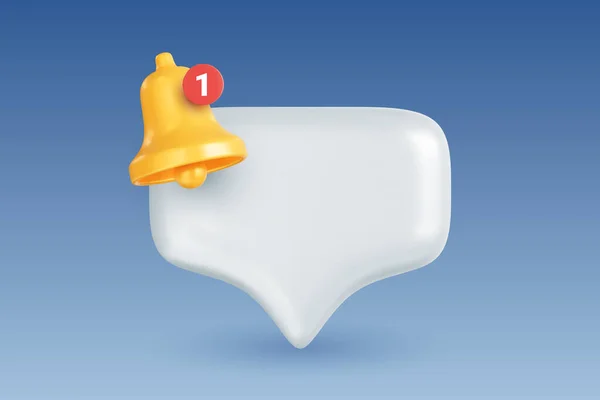 Sprechblase Und Gelbe Glocke Mit Meldezähler Benachrichtigungssymbol Social Media Oder — Stockvektor