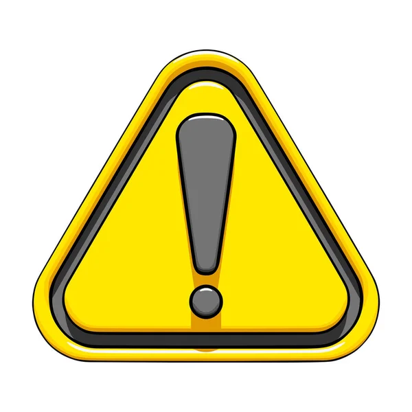 Señal Advertencia Triángulo Amarillo Con Signo Exclamación Interior Vista Frontal — Archivo Imágenes Vectoriales
