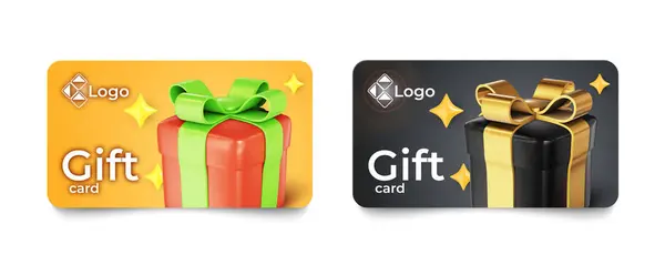 Set Von Geschenk Oder Bonuskarten Verschiedenen Designs Vorlage Für Belohnungskarten — Stockvektor