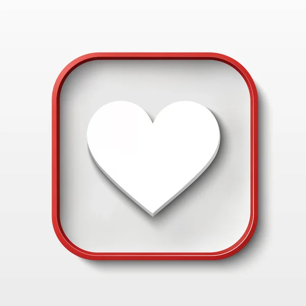 心脏图标在一个白色背景的红色框架 约会应用程序图标 爱的概念 情人节的爱的宣言 白色背景的矢量说明 免版税图库矢量图片