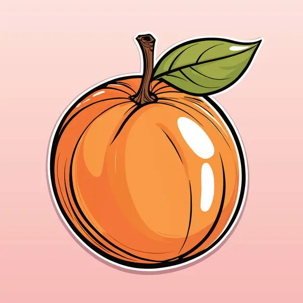 Reif Und Saftig Orange Farbvektorillustration Cartoon Stil Auf Sanftem Rosa Stockvektor