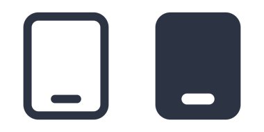 Tablet PC ya da e-okuyucu basit simgeler doldurulmuş, ana hatlar, çizgi ve vuruş biçimi olarak dizayn edildi