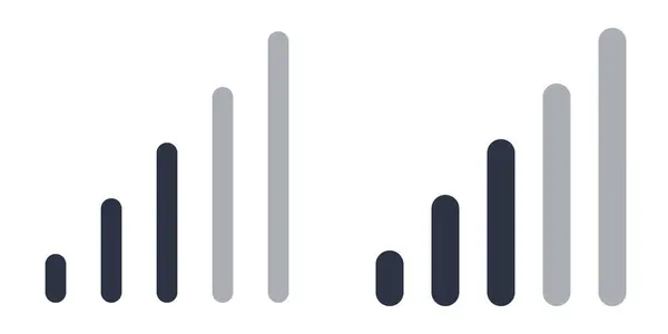 stock vector Signal Strength or Signal Bars simple icons set designed in filled, outline, line and stroke style