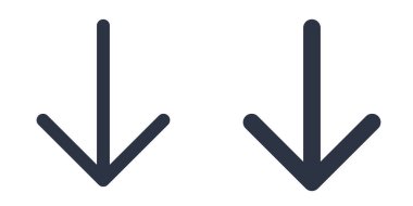 Down Arrow basit simgeleri doldurulmuş, ana hatlar, çizgi ve vuruş biçimi olarak dizayn edildi