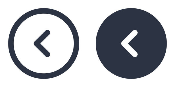 Chevron Left in Circle simple icons set designed in filled, outline, line and stroke style