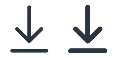 Dosya indirme ya da Aktarma basit simgeleri doldurulmuş, ana hatlar, satır ve vuruş biçimi olarak dizayn edildi