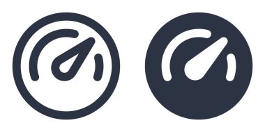 Hız göstergesi basit simgeleri doldurulmuş, özet çizilmiş, çizgi ve vuruş biçiminde dizayn edildi