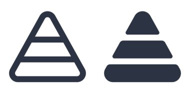 Hiyerarşi, Piramit veya Yığın basit simgeleri doldurulmuş, özet, çizgi ve vuruş tarzında dizayn edildi