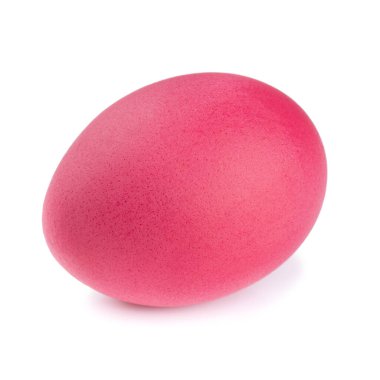 Kırmızı renk Paskalya Tavuğu yumurtası beyaz arkaplanda izole edilmiş..