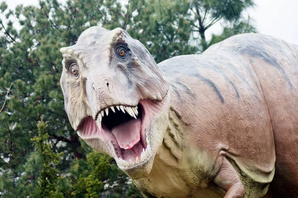 Tyrannosaurus Rex Hayvan Portresi Dinozor Yeşillik Üzerine Doğadaki Rex — Stok fotoğraf