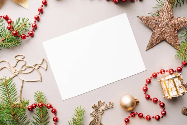 Tarjeta Escritura Carta Santa Navidad Estado Ánimo Fondo — Foto de Stock