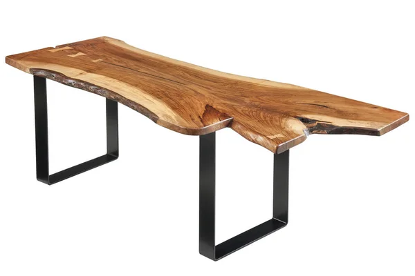 Tables Manufactured Natural Wood Isolated White Wooden Tables — Photo