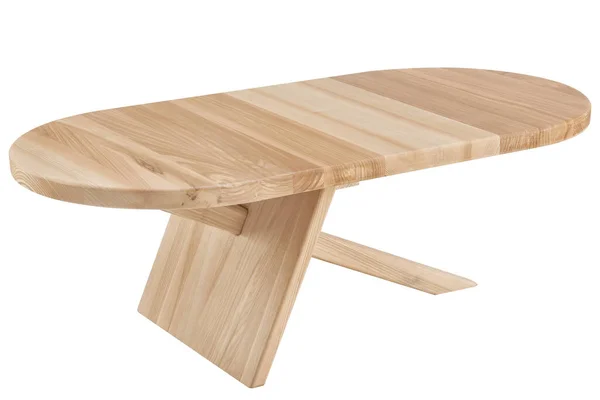 用天然木材制成的桌子 用白色隔开 免版税图库图片
