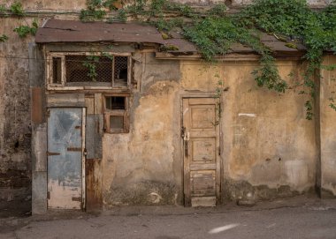 Renkli Odessa avlusu. 2018 Ukrayna