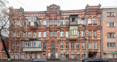 Kiev şehrinin sokaklarının manzarası