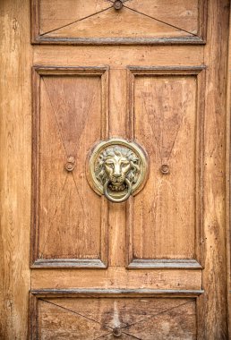 Lviv 'in merkezindeki eski bir binanın giriş kapısı.