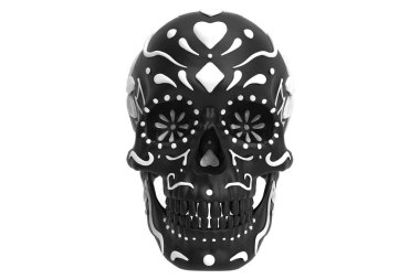 Ölü, siyah ve beyaz kafatasları günü. Kafatasının kenarlarında örümcek ağları, çiçekler, saplar, yapraklar, girdaplar ve noktalar var. Kalp ve elmas kürek. Göz çukurlarında çiçek tasarımı. Cadılar Bayramı ve Meksika bayramı. Meksika 'da kutlandı.