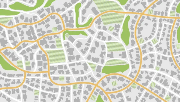 地図の建物の上からの眺め Gpsは家にナビゲーションをマップします 上から街の詳細ビュー 市街地の眺め — ストックベクタ