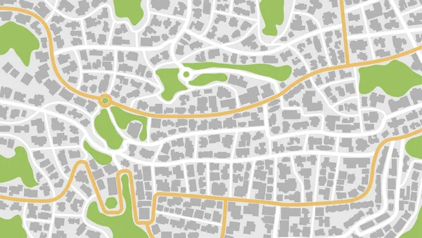 地図の建物の上からの眺め Gpsは家にナビゲーションをマップします 上から街の詳細ビュー 市街地の眺め — ストックベクタ