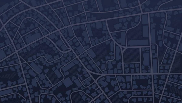 城市的顶级景观 Gps地图导航到自有房子 从地图建筑上方观看 从上面看城市的详细面貌 — 图库矢量图片