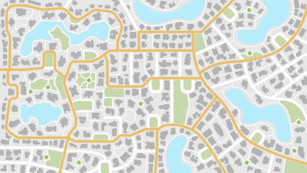 Pohled Město Pohled Shora Mapových Budov Mapa Gps Detailní Pohled — Stockový vektor