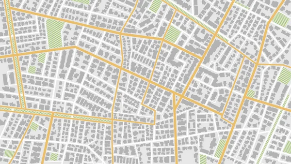 街のトップビュー 地図の建物の上からの眺め Gps地図だ 上から街の詳細ビュー 装飾的なグラフィック観光マップ 4階建て住宅 ベクトルイラスト 要旨輸送の背景 — ストックベクタ