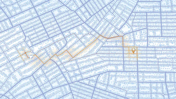 Вид Сверху Вид Сверху Здания Карта Gps Детальный Вид Город — стоковый вектор