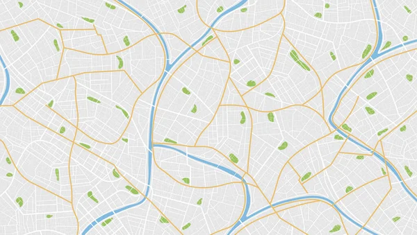 Stadtplan Navigation Straßen Der Stadt Leiten Entfernungsdaten Wegbiegungen Und Zielmarkierungen — Stockvektor