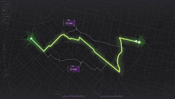 Gps Карта Городская Улица Абстрактный Транспорт Вид Сверху Высокотехнологичный Векторный — стоковый вектор