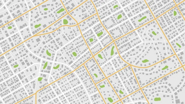 虚构的地区计划 摘要城市地图 顶部视图 从上方查看 宿舍的住宅建筑 白色上孤立的图解 与道路和建筑物一起规划 — 图库矢量图片