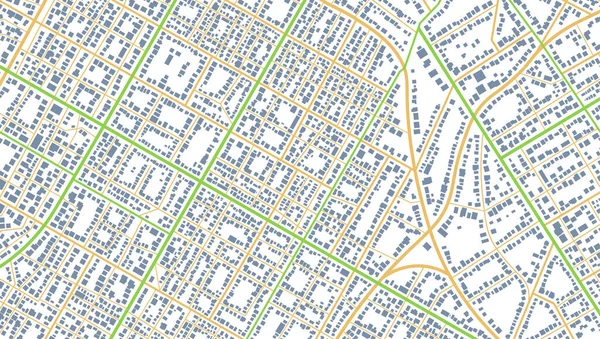 上から街の詳細ビュー 街のトップビュー 地図の建物の上からの眺め Gps地図だ 装飾的なグラフィック観光マップ 4階建て住宅 ベクトルイラスト 要旨輸送の背景 — ストックベクタ