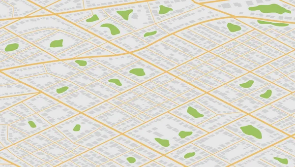 Izometrikus Részletes Kilátás Városra Felülről Város Csúcspontja Kilátás Térkép Fölé — Stock Vector