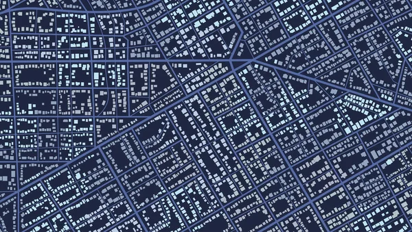 Блакитне Місто Фонова Карта Вулиці Картографічна Ілюстрація Широкоекранна Пропорція Цифрова — стоковий вектор