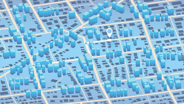 Moderna Calle Ciudad Isométrico Mapa Ciudad Con Edificios Rascacielos Calles — Vector de stock