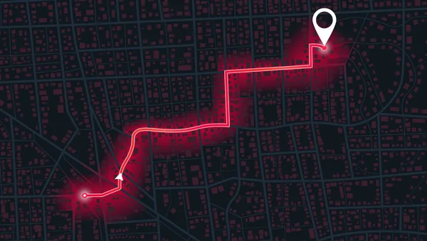 План Городского Шоссе Знаки Местоположения Инфографика Повороты Пути Метка Метка — стоковый вектор