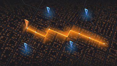 Soyut Harita Arkaplanı. Dinamik kartografik doku için renkli soyut çizgiler ve geometrik şekiller. Web tasarımı, sunumlar ve reklam projeleri için ideal. Enerjik ve göz alıcı. Vektör çizimi. Çeşitli yaratıcı uygulamalar için çok yönlü