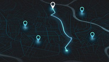 Soyut Harita Arkaplanı. Dinamik kartografik doku için renkli soyut çizgiler ve geometrik şekiller. web tasarımı için