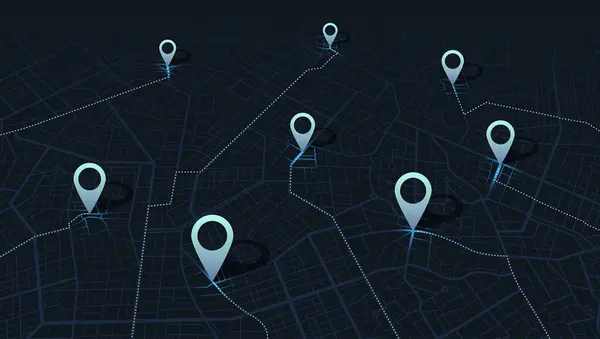 GPS haritası. Isometric modern Soyut Harita Tasarımı: Renkli çizgilerin ve bir haritaya benzeyen geometrik elementlerin görsel olarak çarpıcı bir bileşimi. Şehir yolu. Soyut ulaşım. Şehir manzarası. Yüksek teknoloji vektör geçmişi. yol verisi, yol 