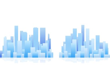 Şehir siluetinin, binaların, arka plan için şehir manzarasının vektör çizimi. Modern şehrin kentsel siluet manzarası. Erkek öğrenci birliği tarzında panorama. Çizgilerin ve geometrik elementlerin c 'ye benzeyen görsel olarak çarpıcı bir bileşimi olan soyut yatay şehir manzarası