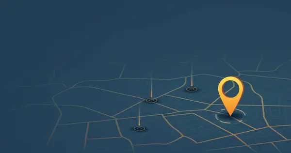 İnstinasyon, izometrik. GPS takip haritası. Yol haritalarındaki pimleri takip et, haritalama teknolojisini yönlendir ve konumunu belirle. Geleceksel seyahat GPS haritası veya konum navigatör vektör çizimi
