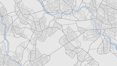 Şehir alanı, arkaplan haritası, sokaklar ve harita çizimleri. Geniş ekran oranı, dijital düz dizayn sokak haritası