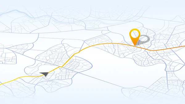 GPS takip haritası. Soyut izometrik konum gösterge panelini izler. Sokak haritalarında iz sürme iğneleri, harita haritalamada gezinme