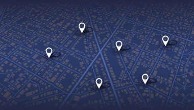 Soyut Harita Arkaplanı. Dinamik kartografik doku için renkli soyut çizgiler ve geometrik şekiller. Web tasarımı, sunumlar ve reklam projeleri için ideal. Vektör çizimi. Baskı ve dijital medya için uygun. Yüksek kalite ve özel yapım